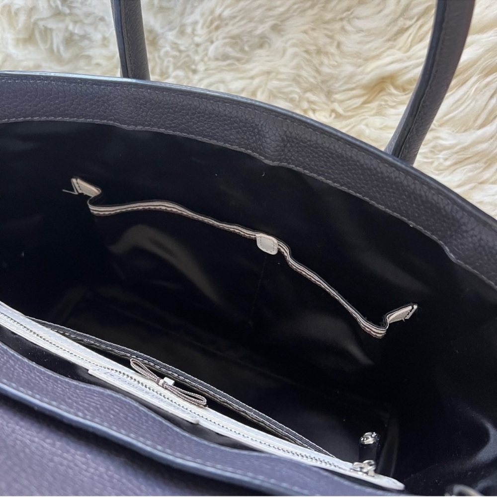 Henri Bendel Rivington Pebbled Leather Backpack Dark Grey - Picture 5 of 5